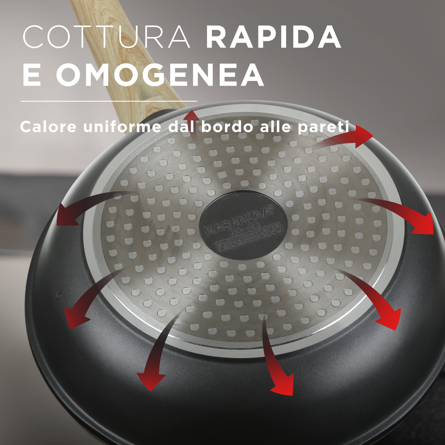 KASANOVA Topfakku EVOLUTION grau, Induktion, Antihaft - Bild 16 von 29