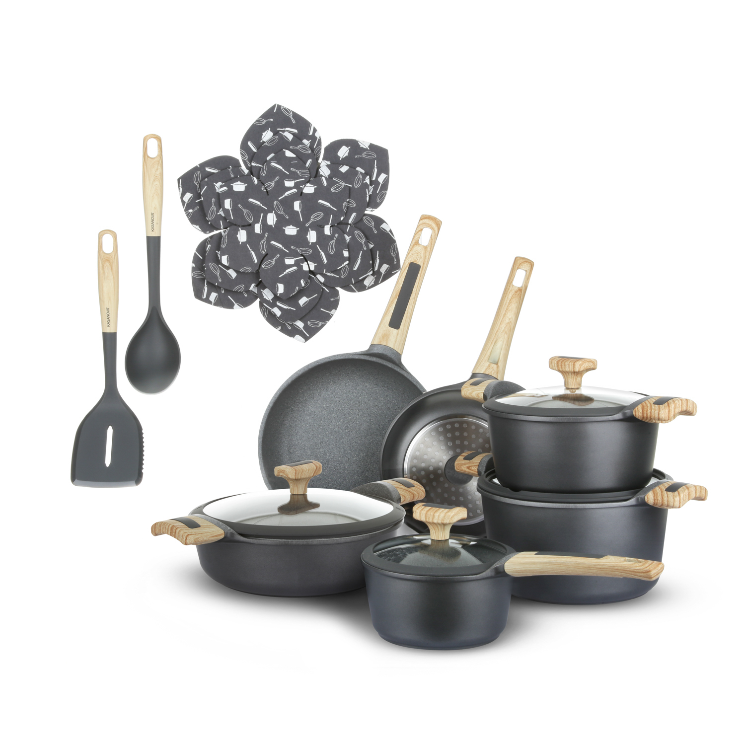 Batteria di pentole 15 pezzi Evolution