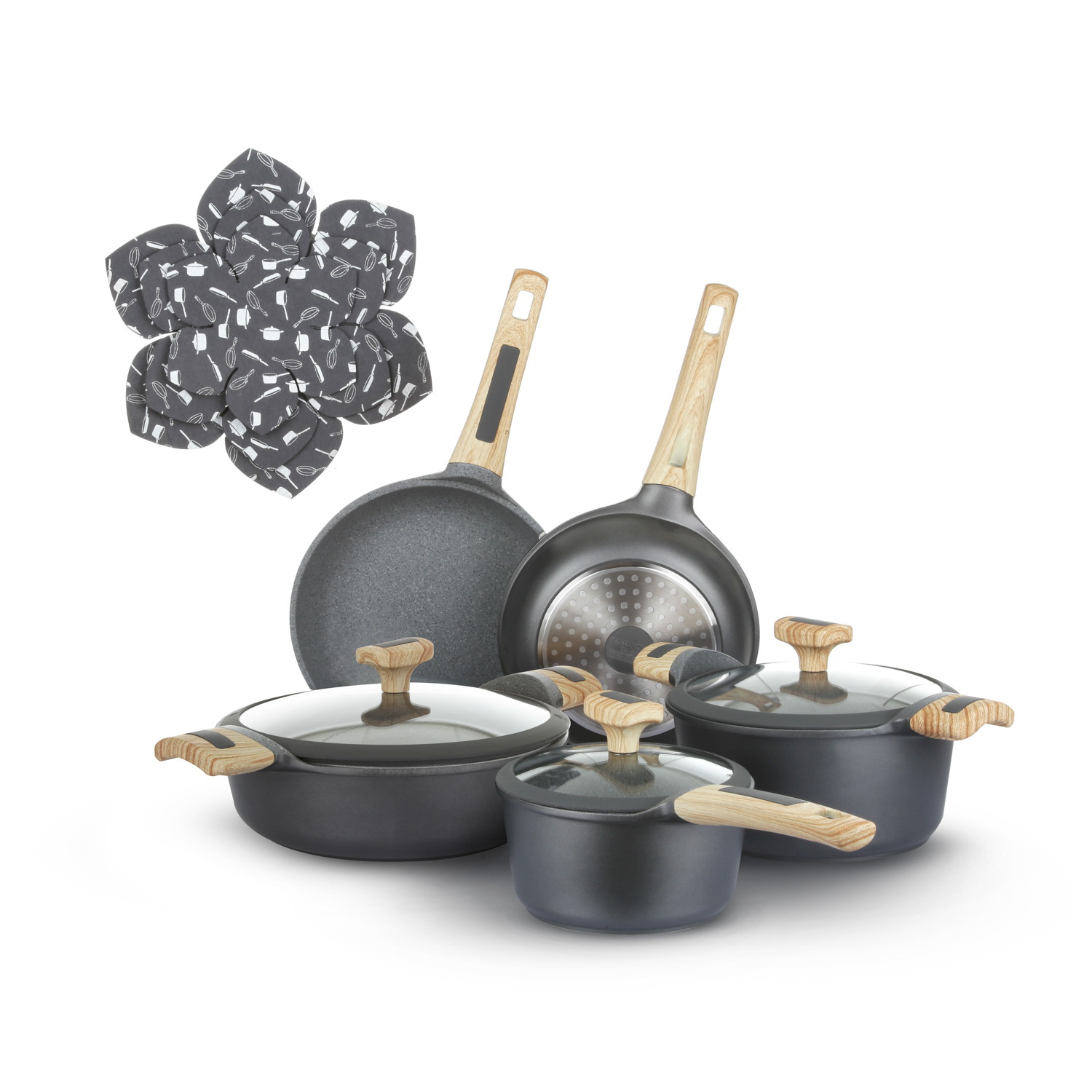 Kasanova Batteria Di Pentole Evolution Antiaderenti 11 Pezzi - Pentole Per Induzione E Ogni Piano Cottura