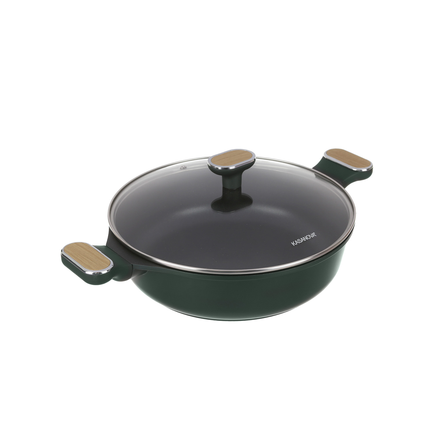 Tegame Antiaderente 28 cm Verde con Coperchio