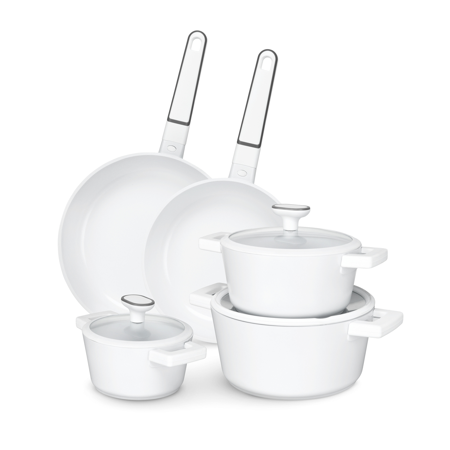 Batteria 8 pezzi rivestimento ceramico Autentica bianca