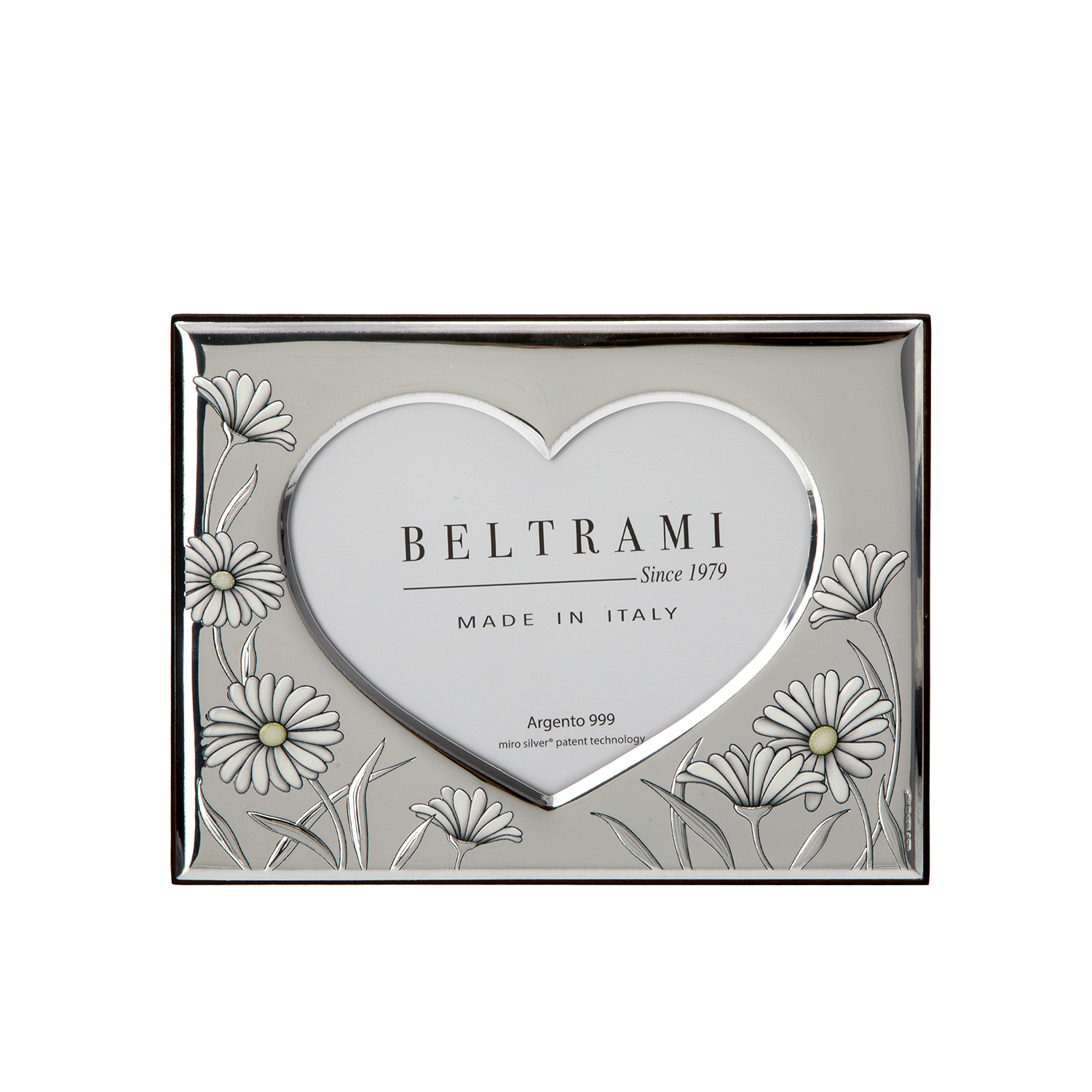 Portafoto cuore fiori foto 10x15 cm Beltrami con argento Miro Silver