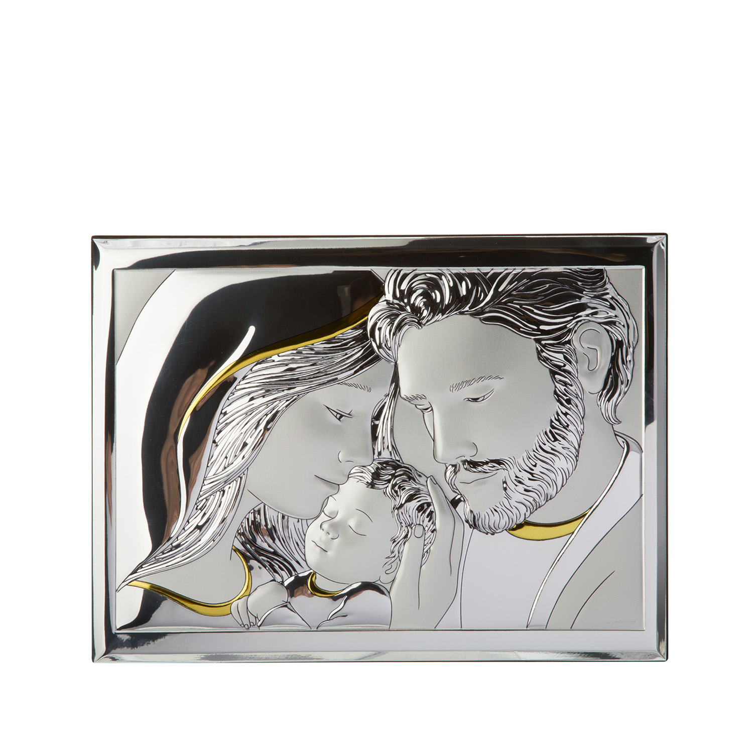 Icona Sacra famiglia 31x22 cm con argento Miro Silver