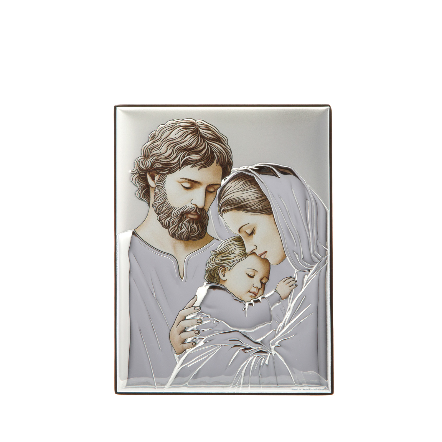 Icona Sacra famiglia 14x10 cm con argento Miro Silver