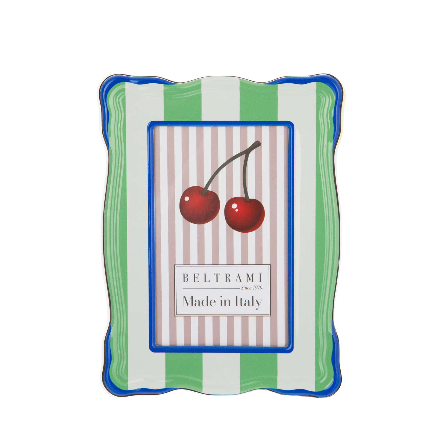 Portafoto 10x15 cm Summer legno verde bordi blu