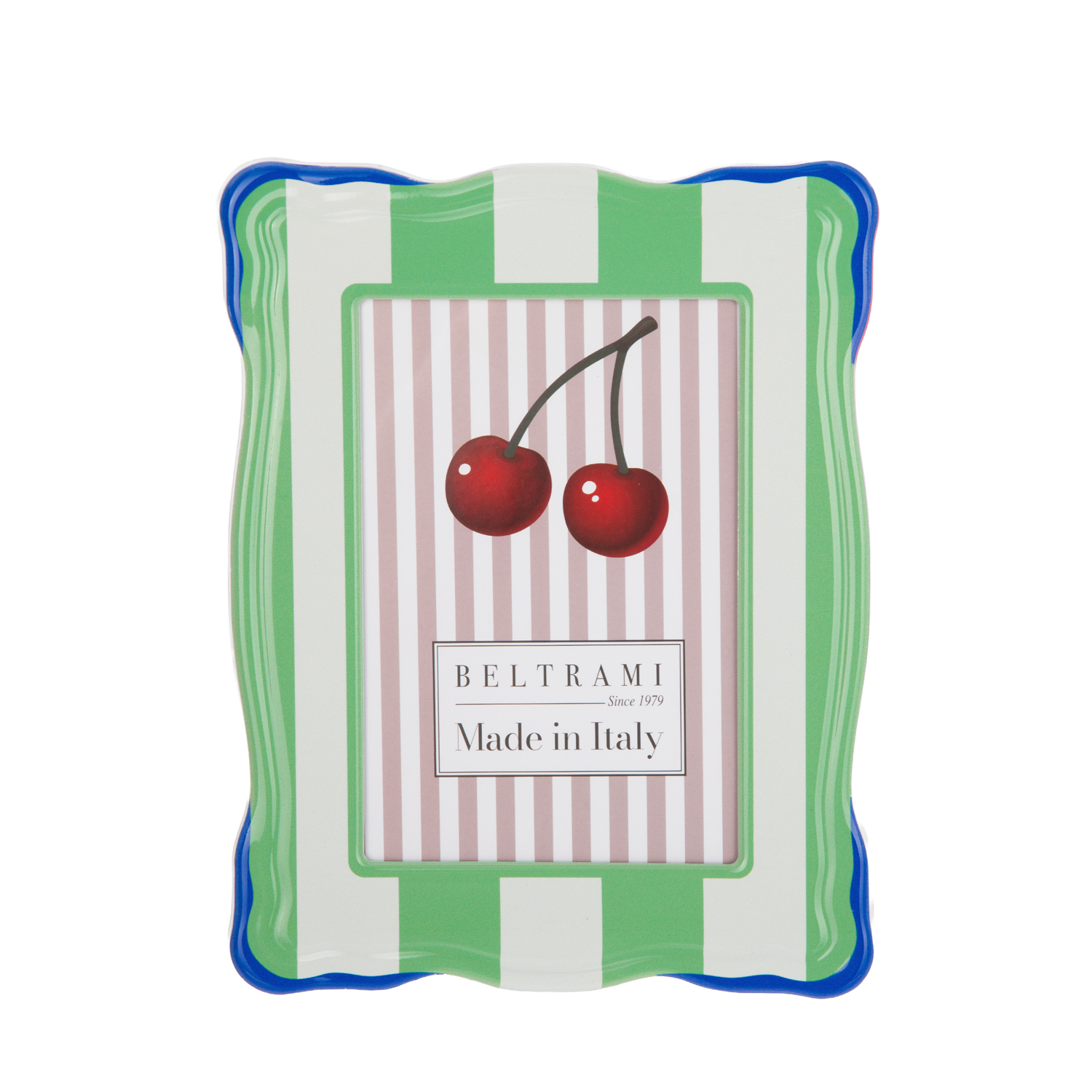 Portafoto 13x18 cm Summer legno verde bordo blu