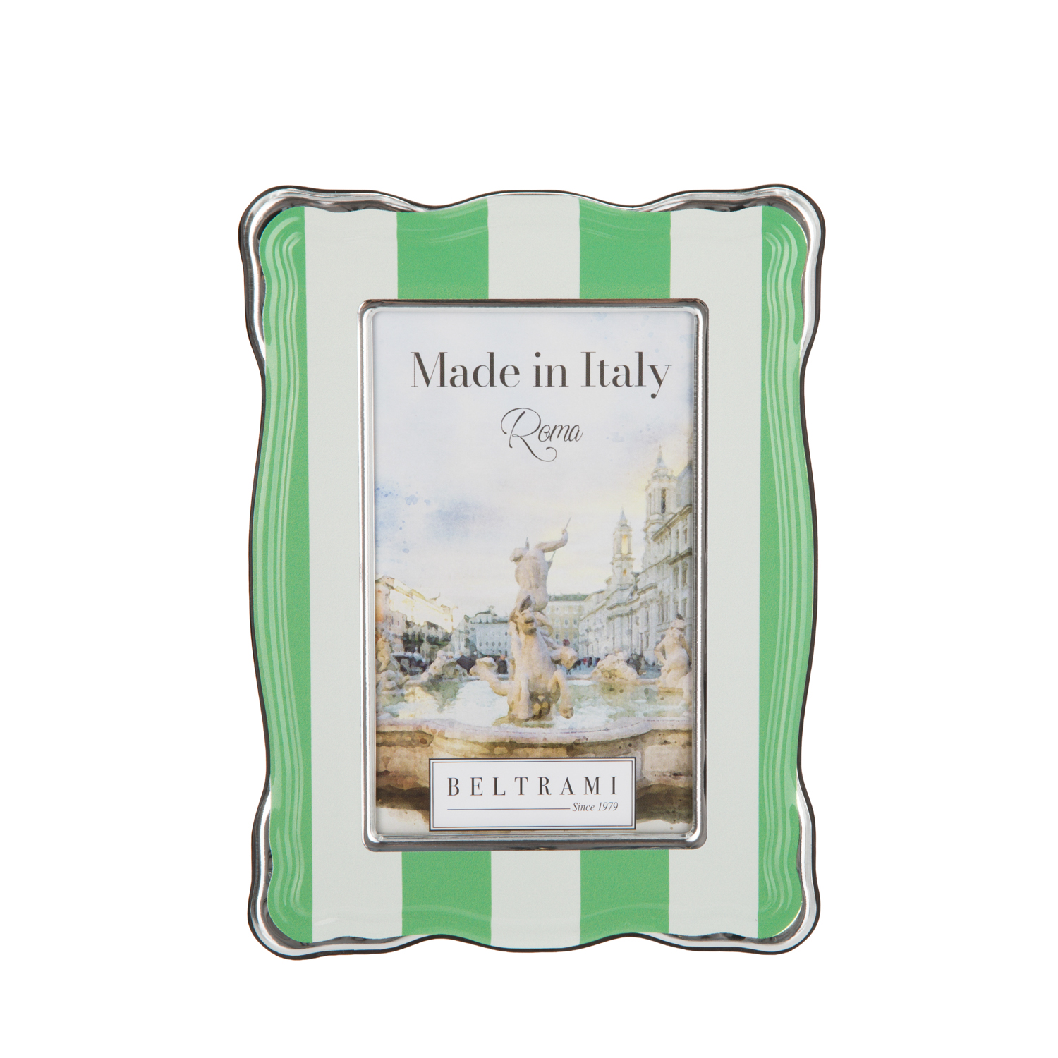 Portafoto 10x15 cm Summer legno verde bordo argento