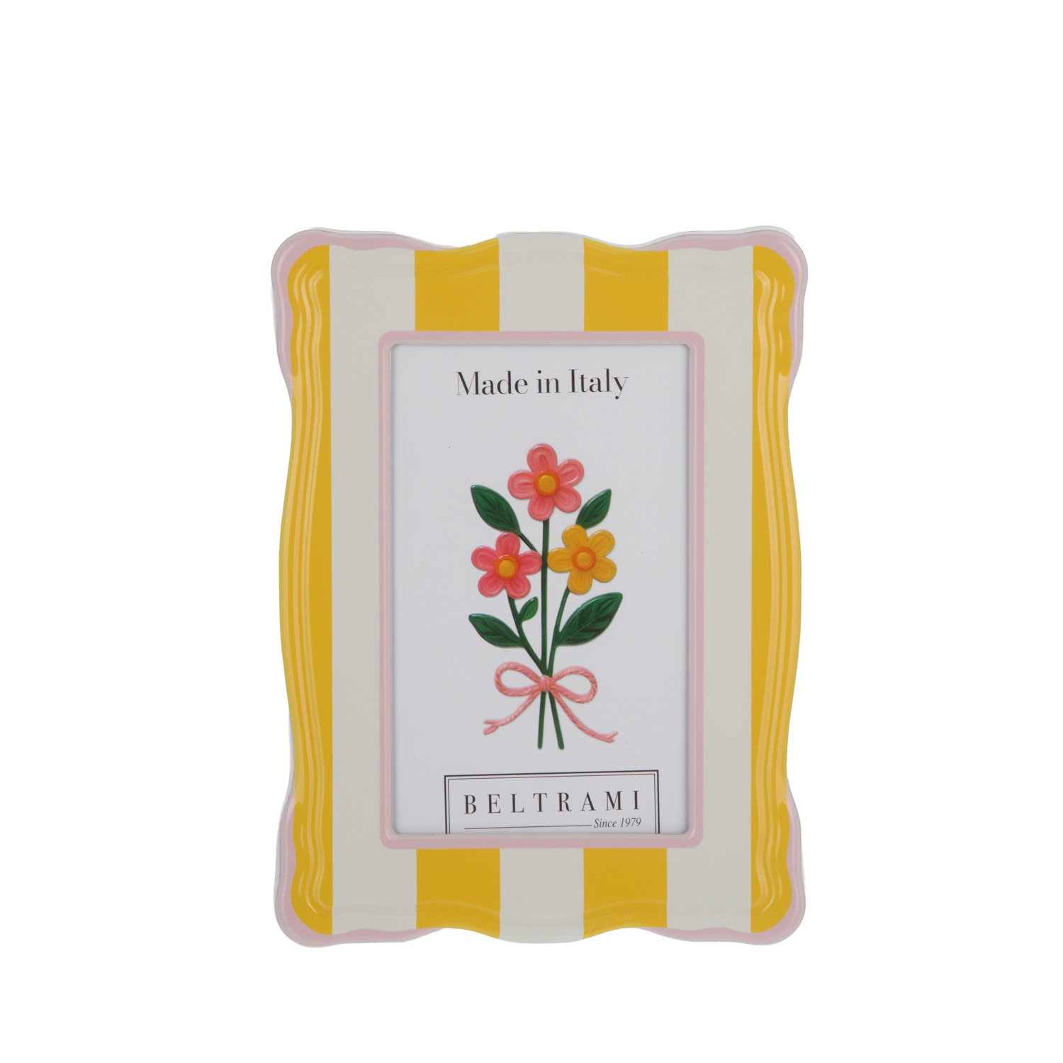 Portafoto 10x15 cm Summer legno giallo bordo lilla