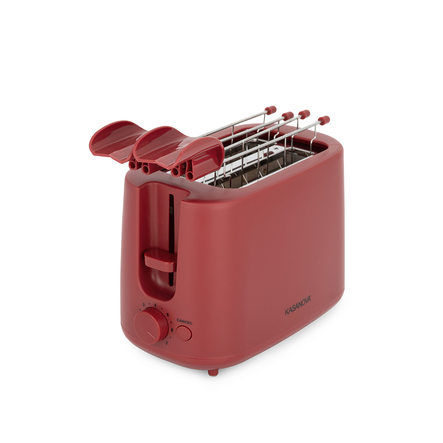 Tostapane 2 Fette 7 Livelli 750W Rosso - Facile e Veloce
