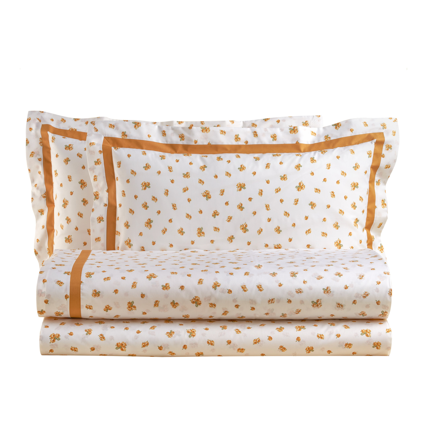 Completo letto matrimoniale Certaldo giallo in cotone Biancoperla