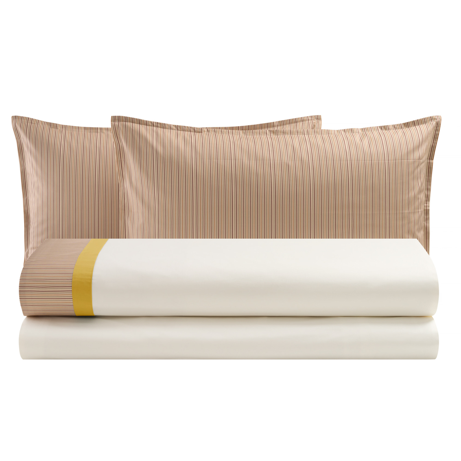 Completo letto matrimoniale Garis seitain in cotone Biancoperla