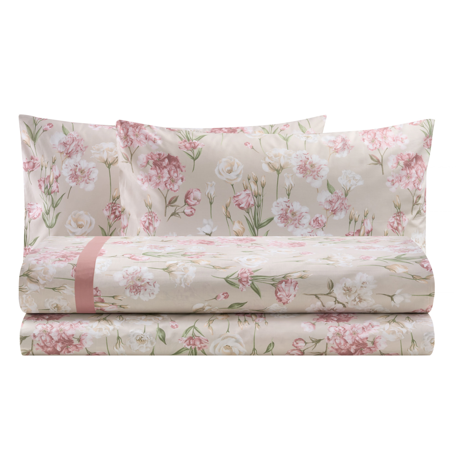 Completo letto matrimoniale Roma sabbia in cotone Biancoperla