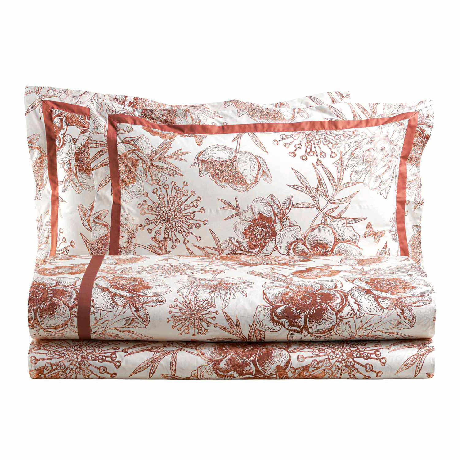 Completo letto matrimoniale Secret coccio in cotone Biancoperla