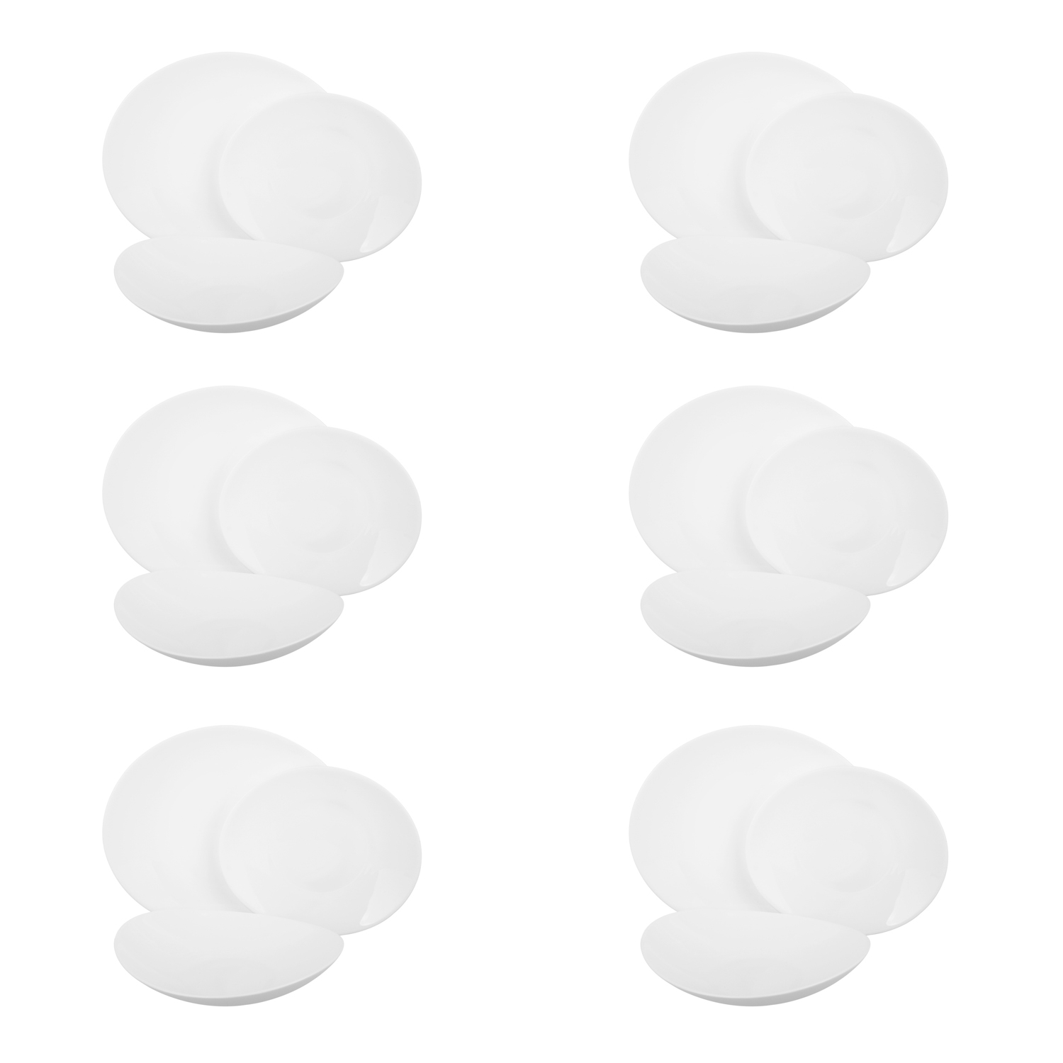 Servizio 18 piatti in vetro opale Bormioli Rocco Prometeo