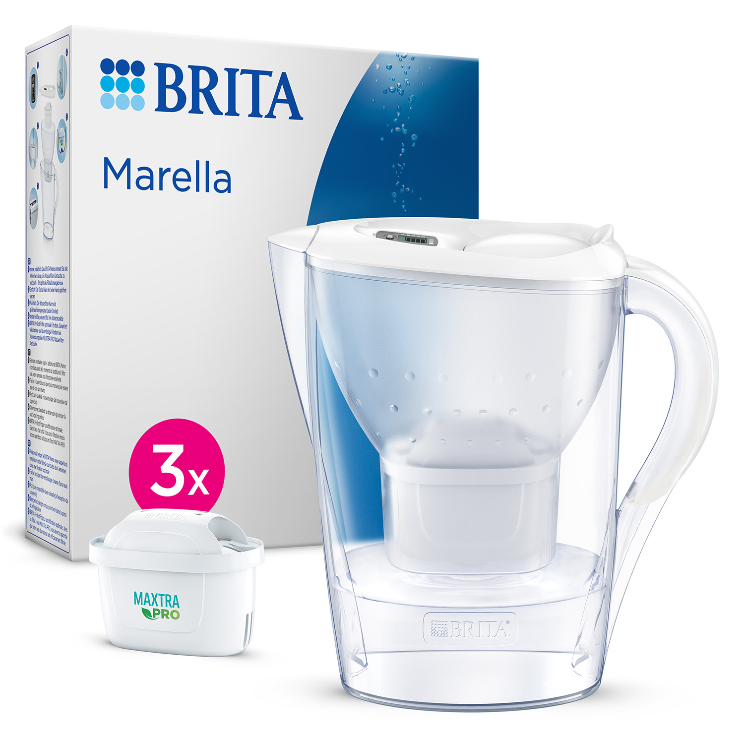 Caraffa Filtrante 2,4L Marella Brita con 3 Filtri Maxtra Pro All in 1