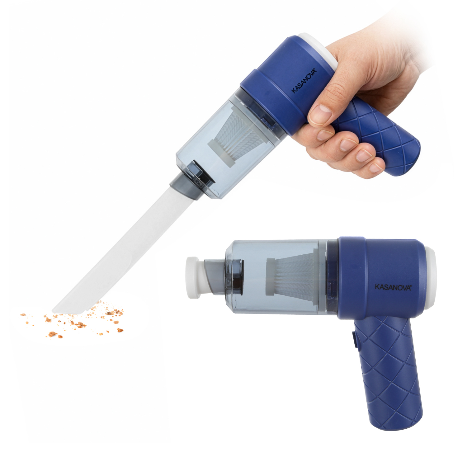 Mini aspiratore 2 in 1 senza fili blu