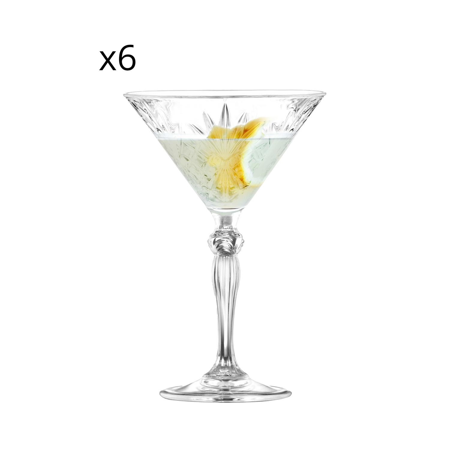 Bicchieri Da Cocktail Martini Cristallo Rcr Melodia 210 Ml 6 Pezzi