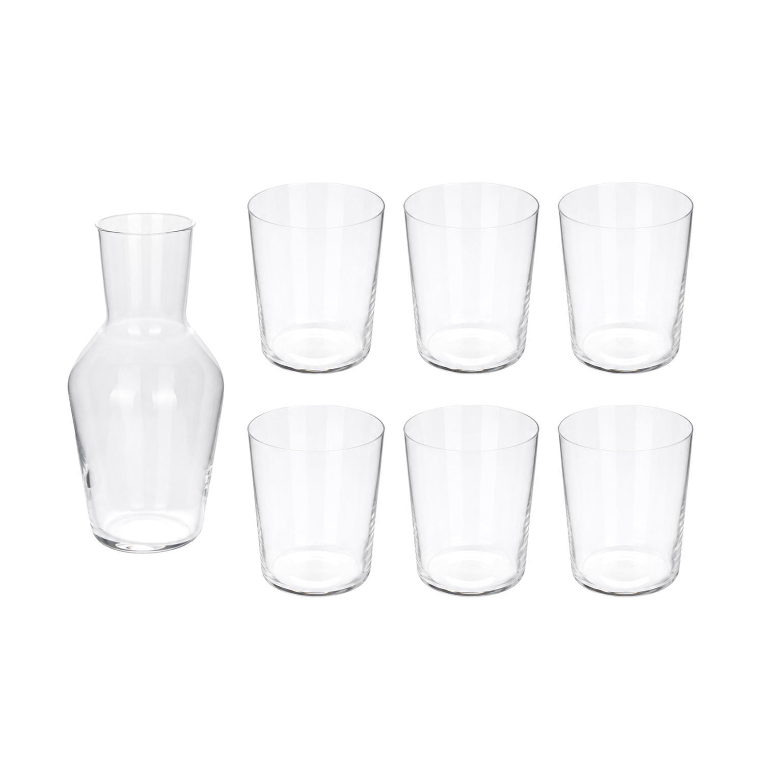 Set 6 bicchieri e caraffa vetro Sidro RCR
