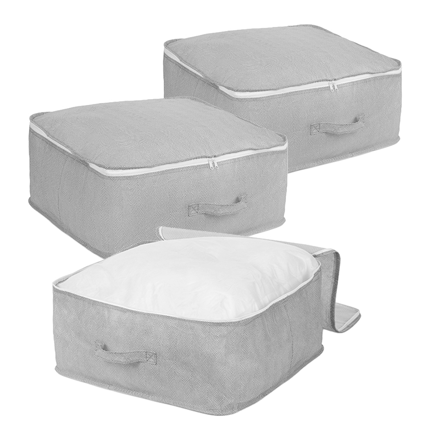 Set 3 custodie portacoperte con zip 46x20 cm Compactor