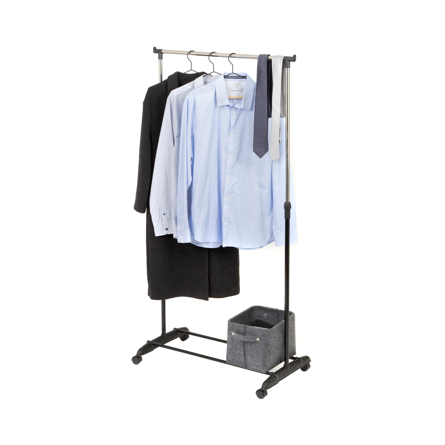 Stender singolo nero con ruote Compactor