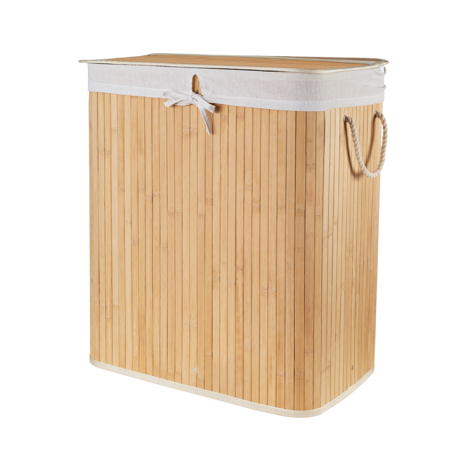 Portabiancheria Bamboo a 2 scomparti 100 L Compactor