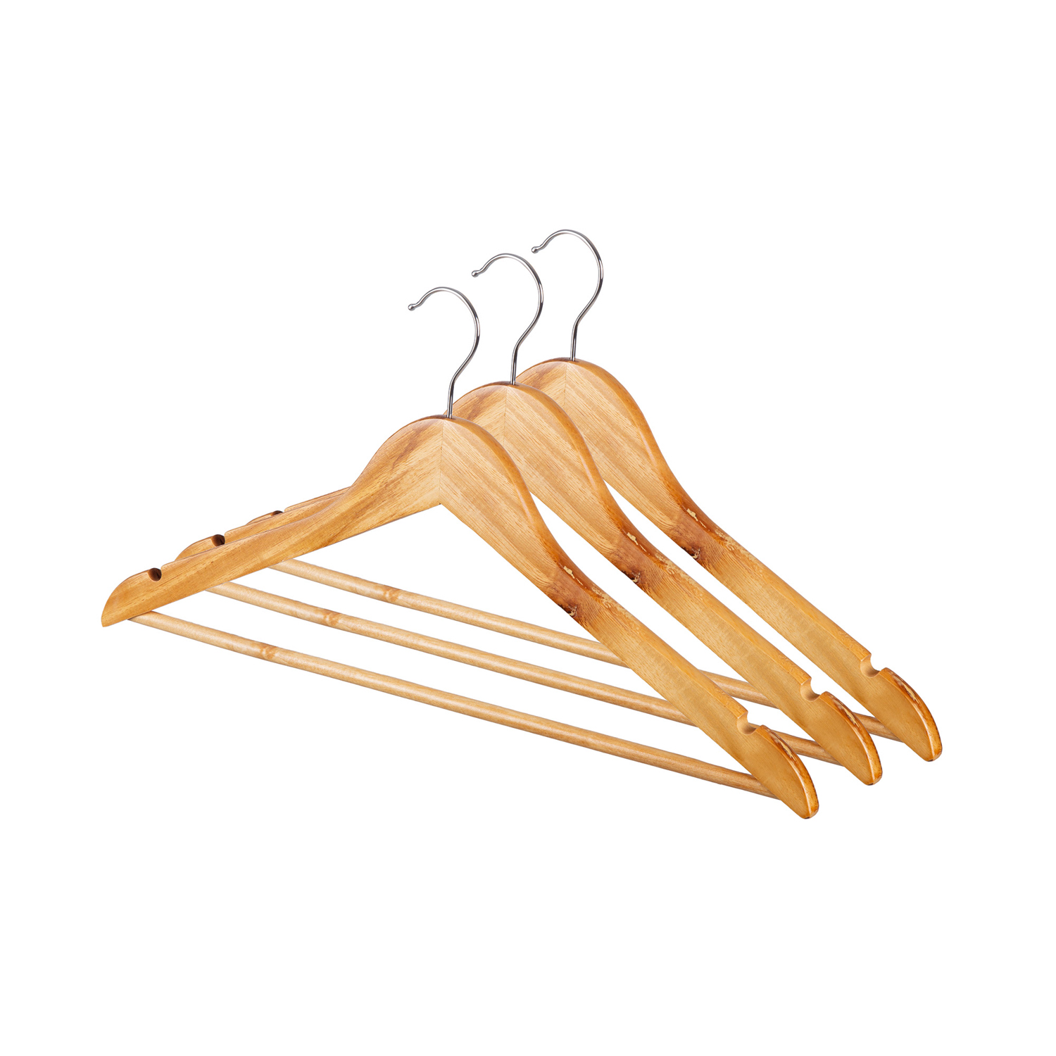 Set 3 grucce in legno con barra Compactor