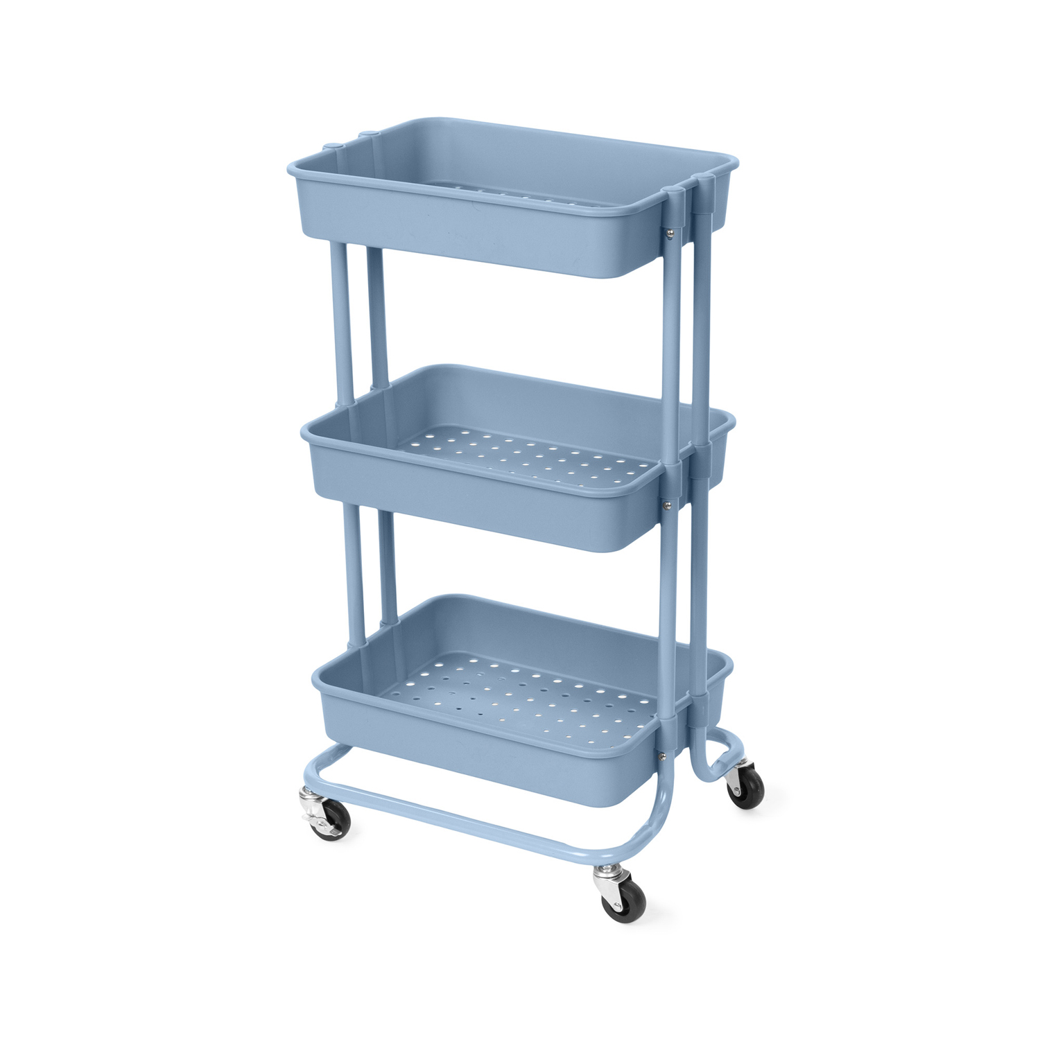 Carrello a 3 ripiani Grenà in plastica azzurro Compactor