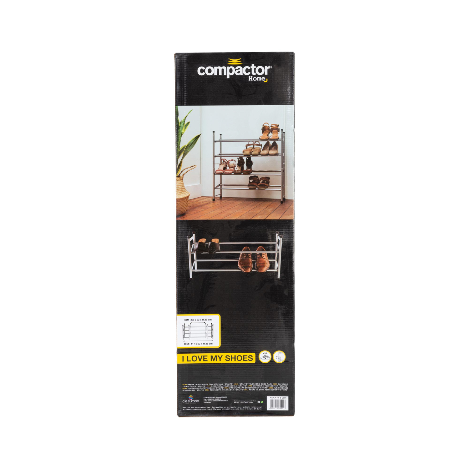 Portascarpe Stilito regolabile in metallo grigio Compactor