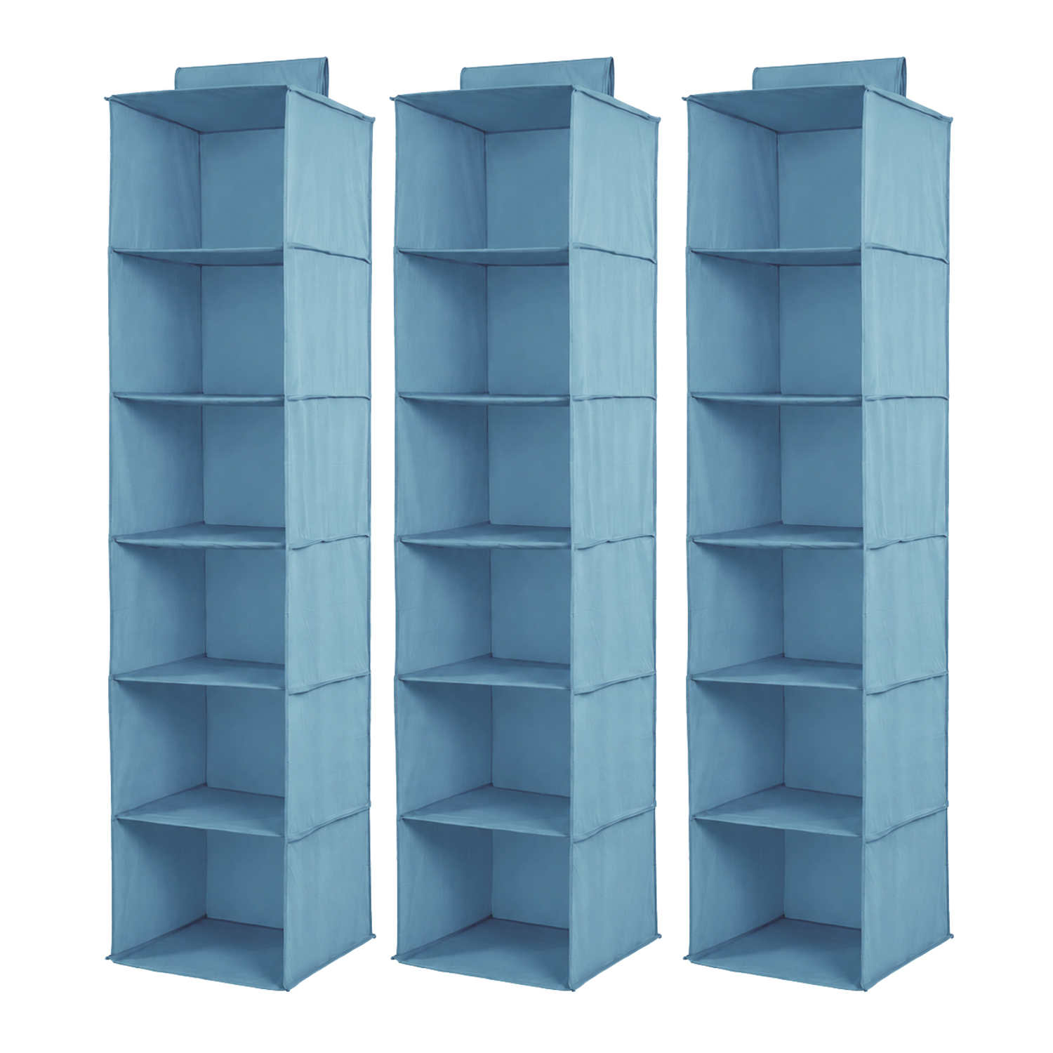 Set 3 Portatutto verticali Color a 6 ripiani azzurri Compactor