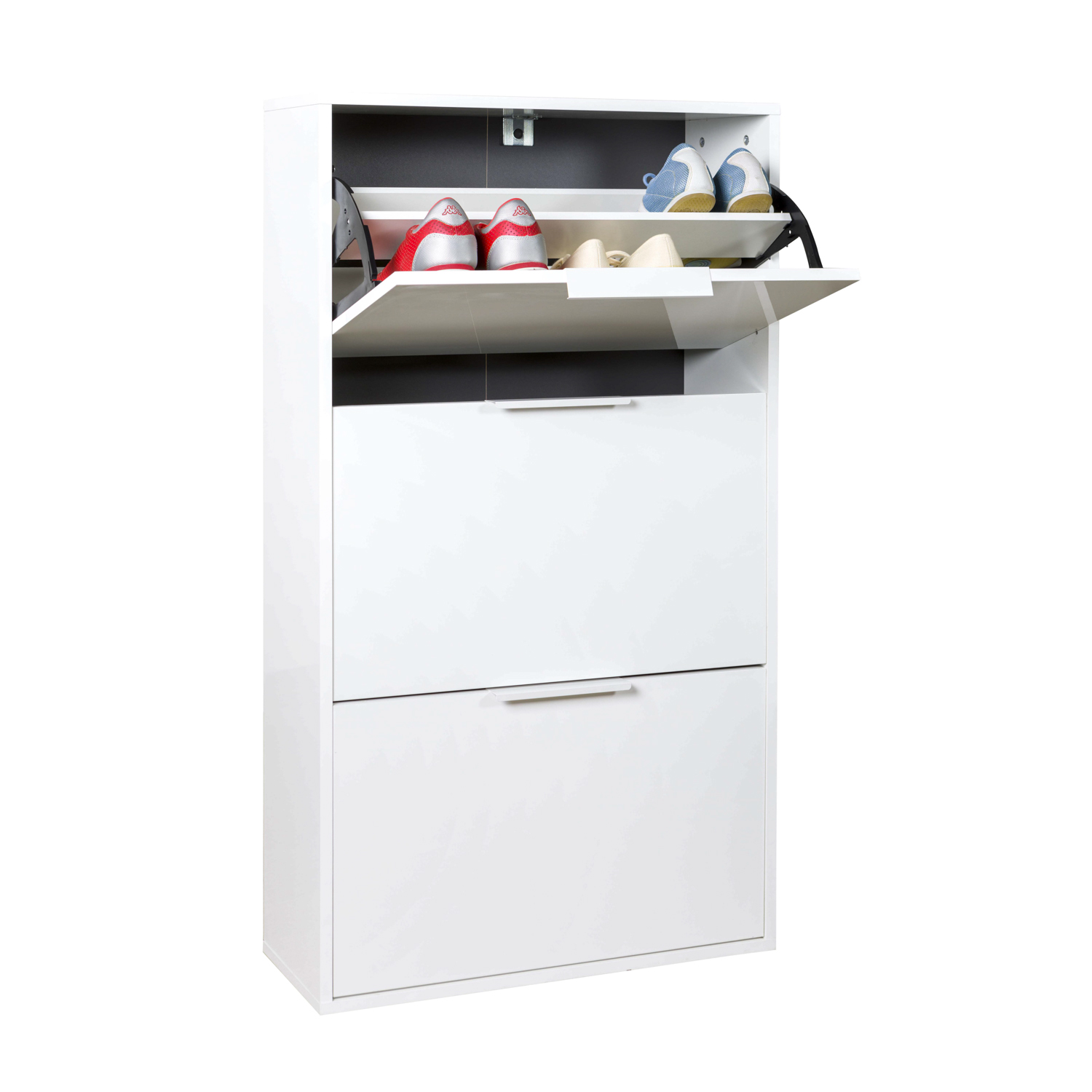 Scarpiera 65x119 cm bianca con 3 ante a ribalta Composad