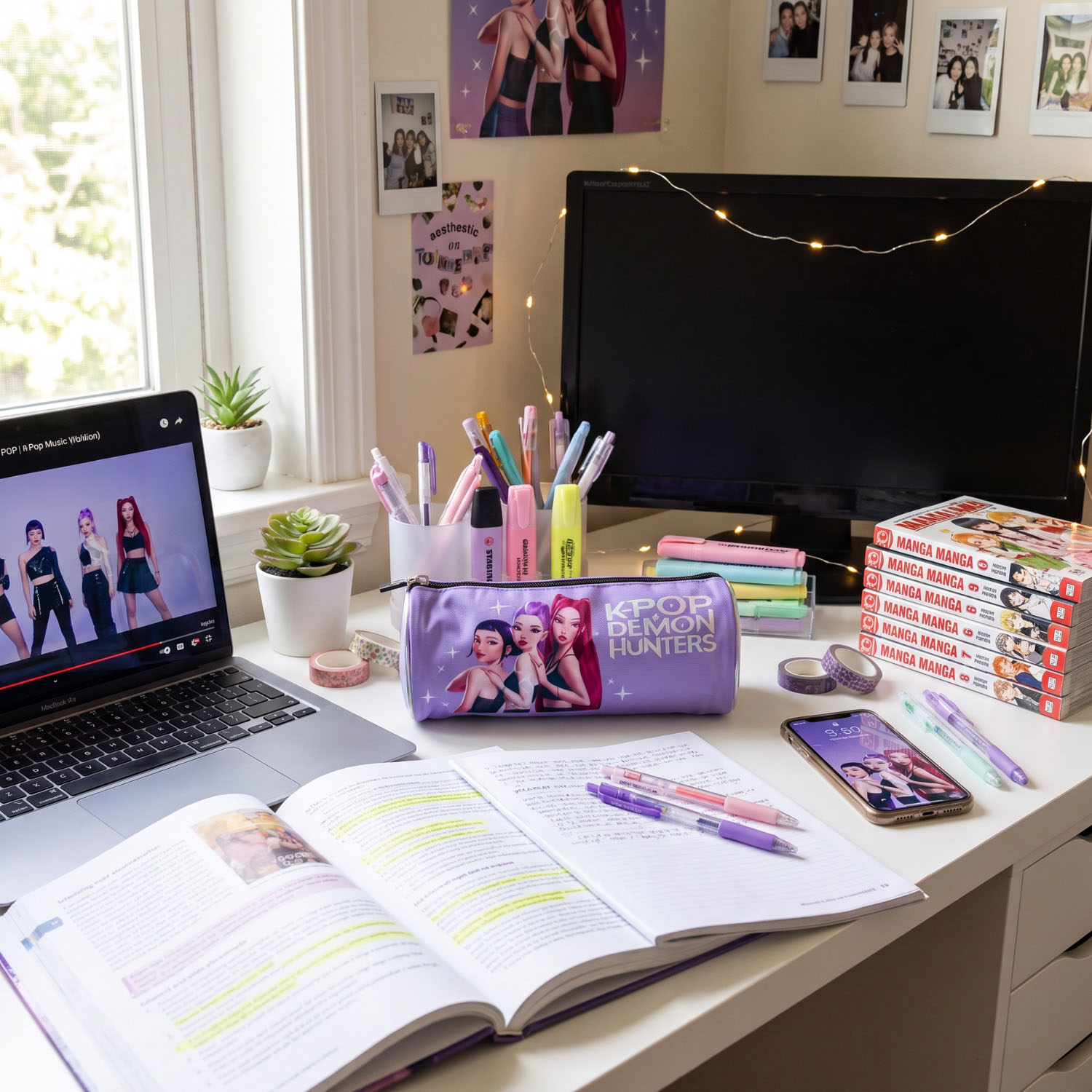 Astuccio tondo viola Kpop Coriex