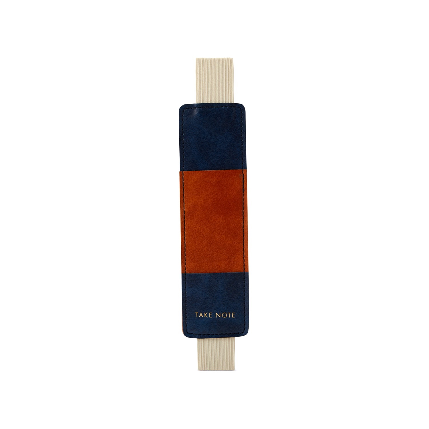 Segnalibro con taschina porta penne blu