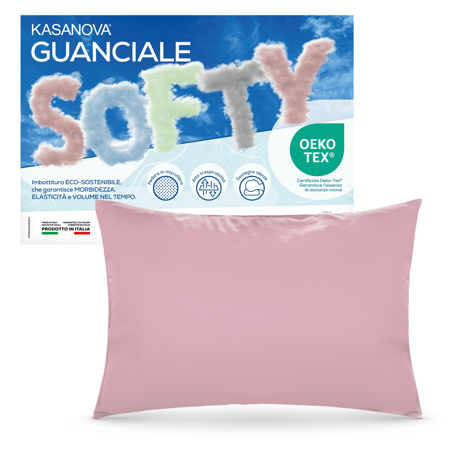 Cuscino guanciale traspirante rosa Softy