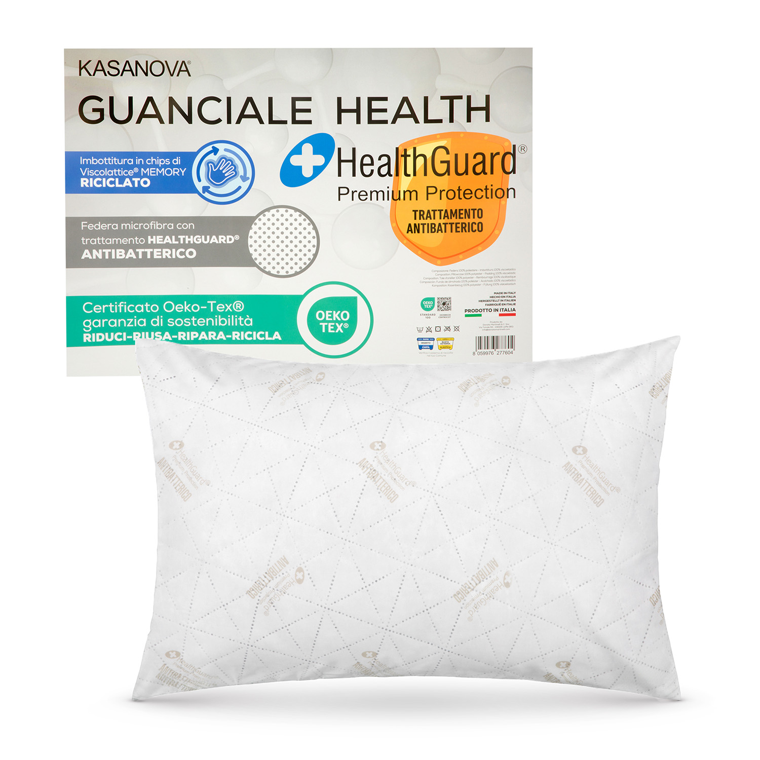 Cuscino guanciale memory ioni argento Health