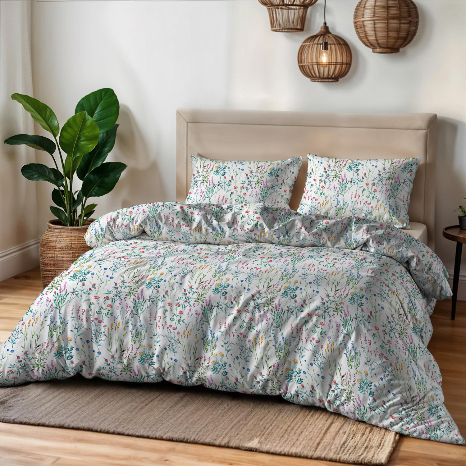 Parure copripiumino matrimoniale Aurora stampa sereni Datex