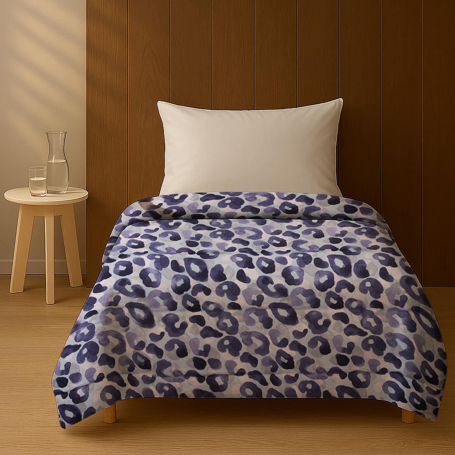 Trapunta singola maculato blu microfibra Datex