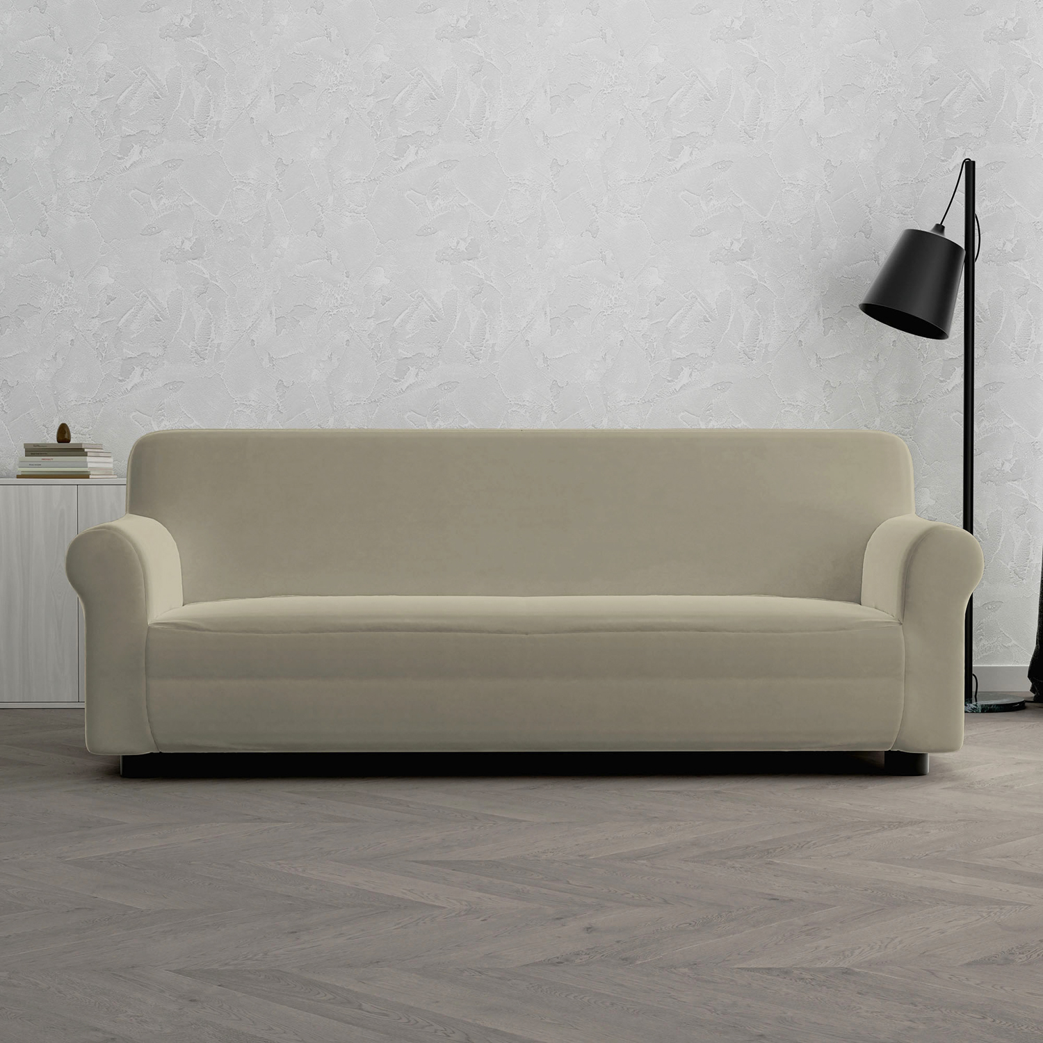 Copridivano elasticizzato 3 posti Dahlia Datex tortora