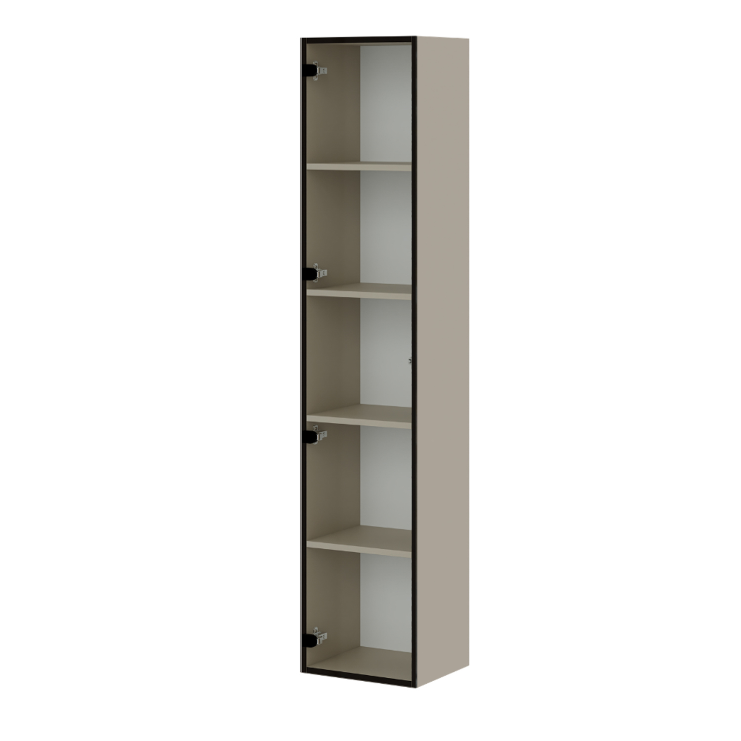 Colonna vetrina a 5 ripiani in laminato crema Duzzle