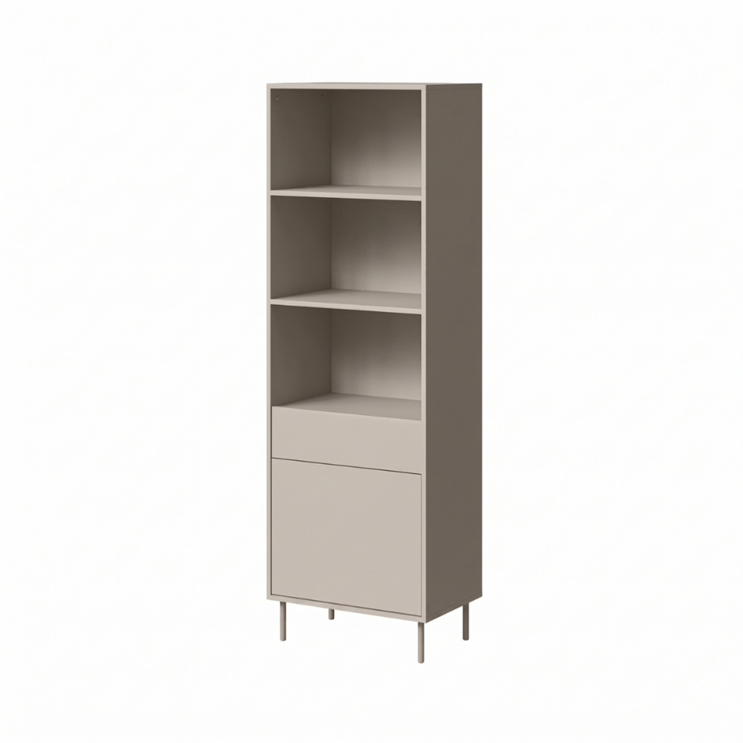 Libreria crema a 3 ripiani con cassetto e vano Duzzle