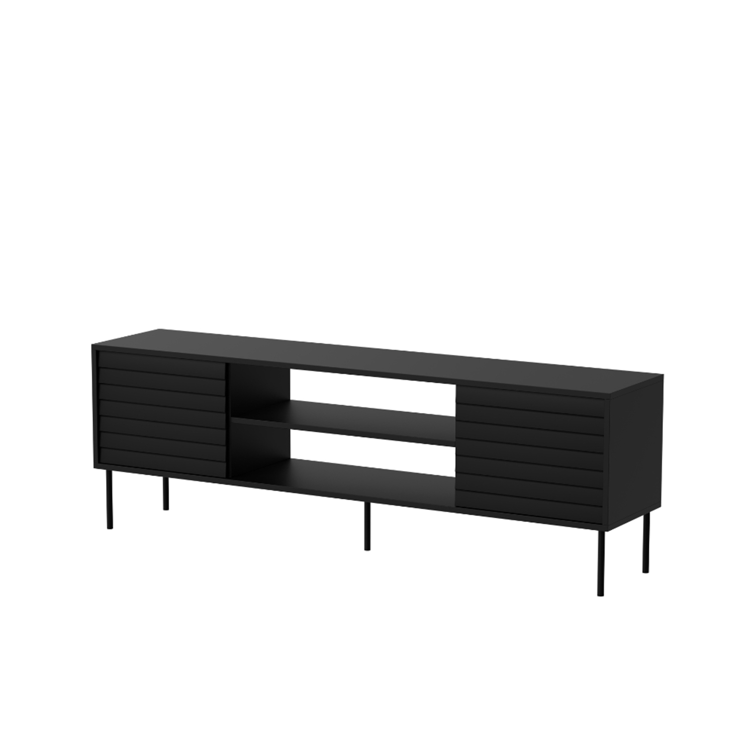 Porta TV con 2 ante e 1 ripiano nero Duzzle