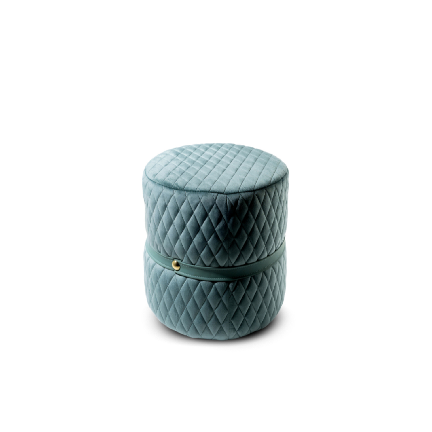 Pouf in velluto Norcia azzurro Duzzle