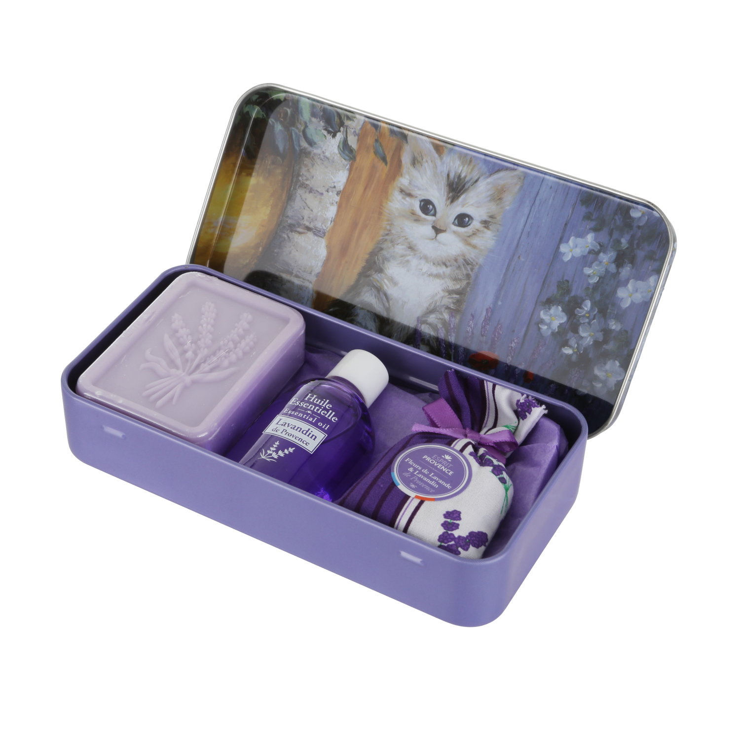 Cofanetto Regalo: Saponetta, Olio e Fiori di Lavanda per Gatti