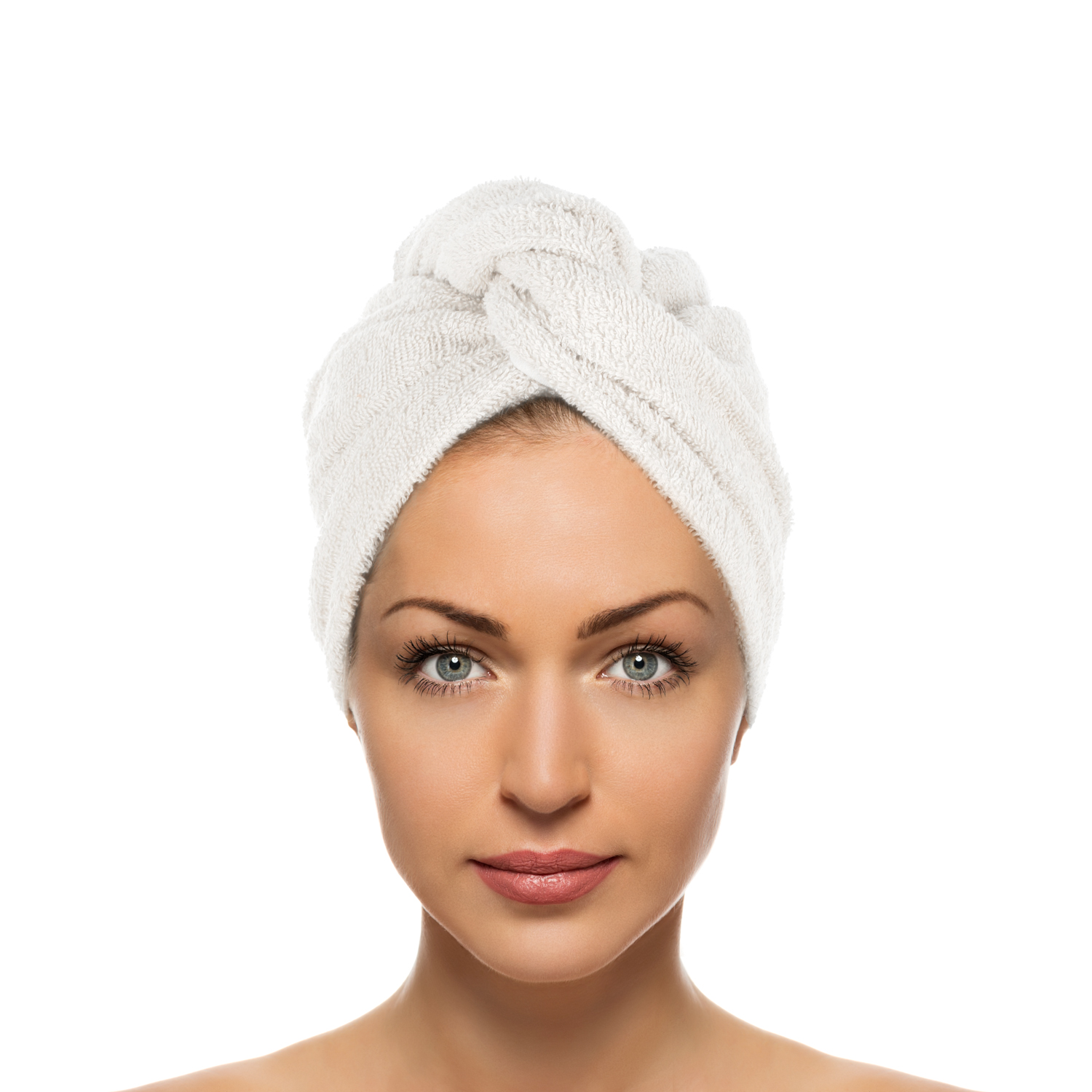 Asciugamano capelli turbante spugna bianco Basik
