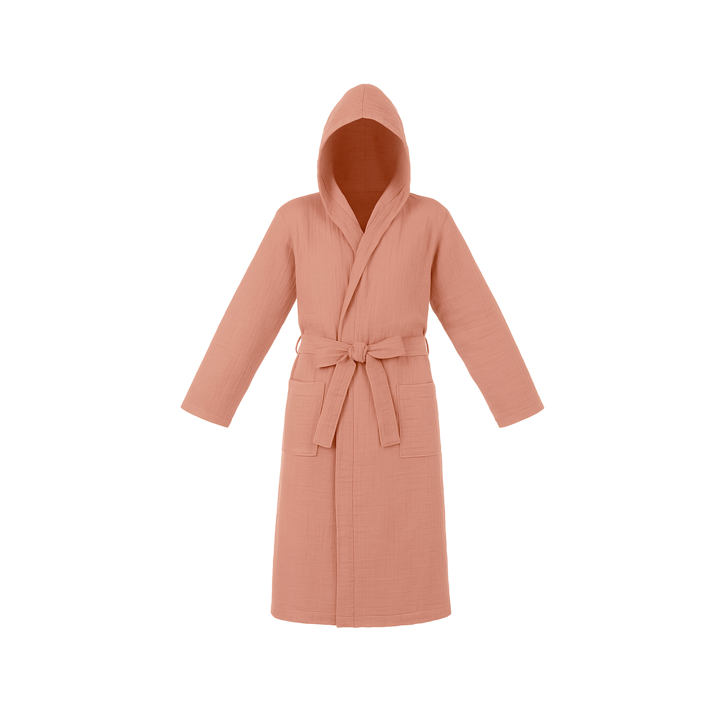 Kasanova Accappatoio Con Cappuccio In Cotone – Linea Spa, Morbido E Assorbente, Colore Corallo, Lavabile A 60°C (It, Numero, 188, Regular)