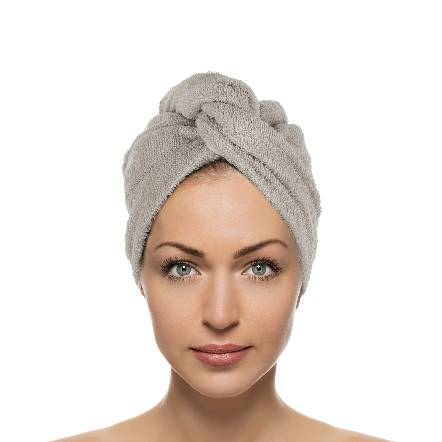 Asciugamano turbante capelli cotone Basik grigio