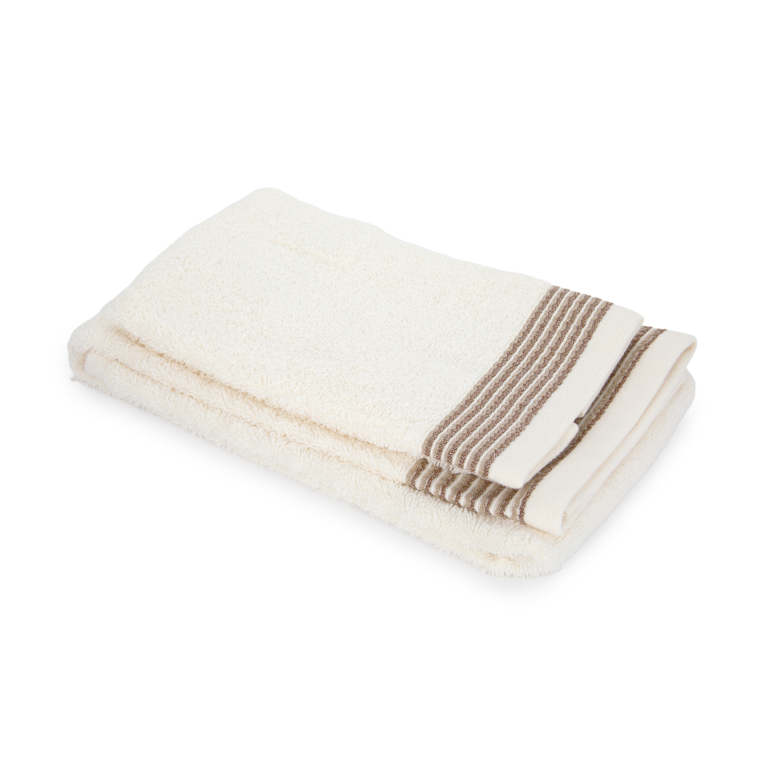 Set asciugamano viso e ospite cotone righe bianco