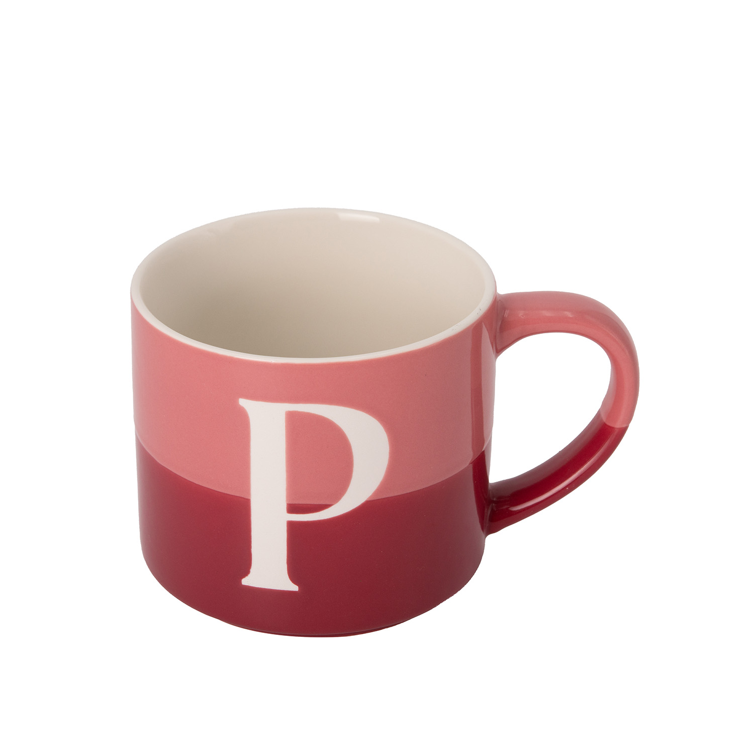 Tazza lettera P rosa 400 ml Blend Collection