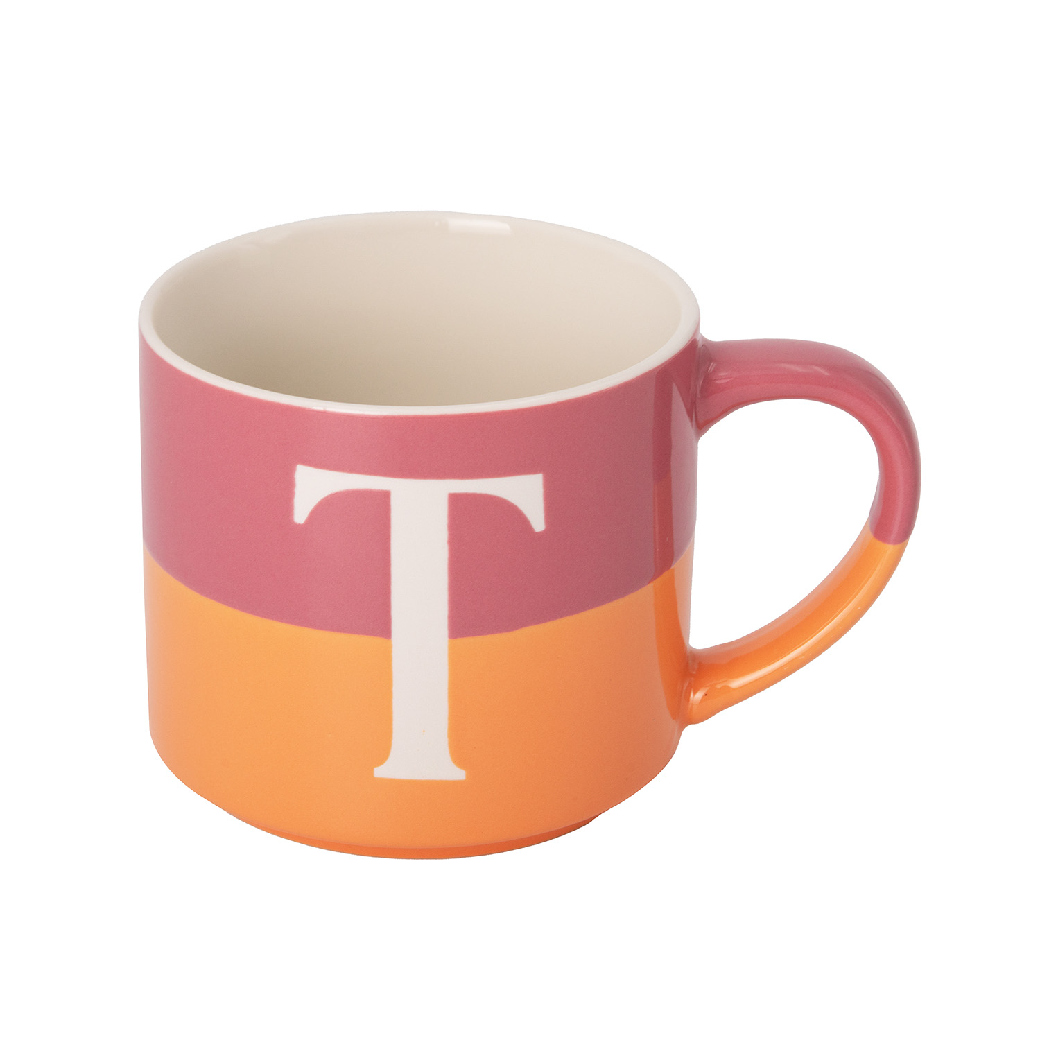 Tazza lettera T arancio 400 ml Blend Collection