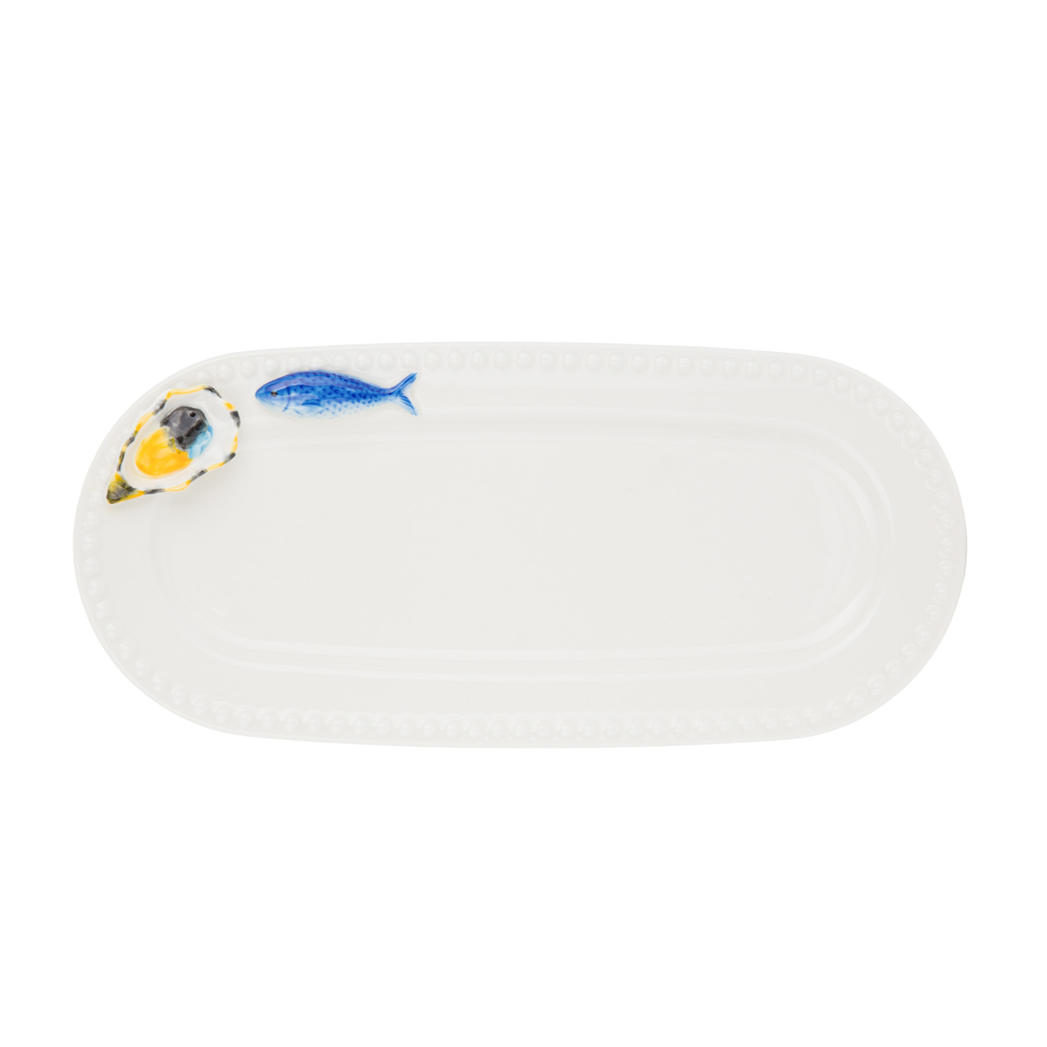 Piatto da portata ovale 33 cm ceramica ostrica Sea