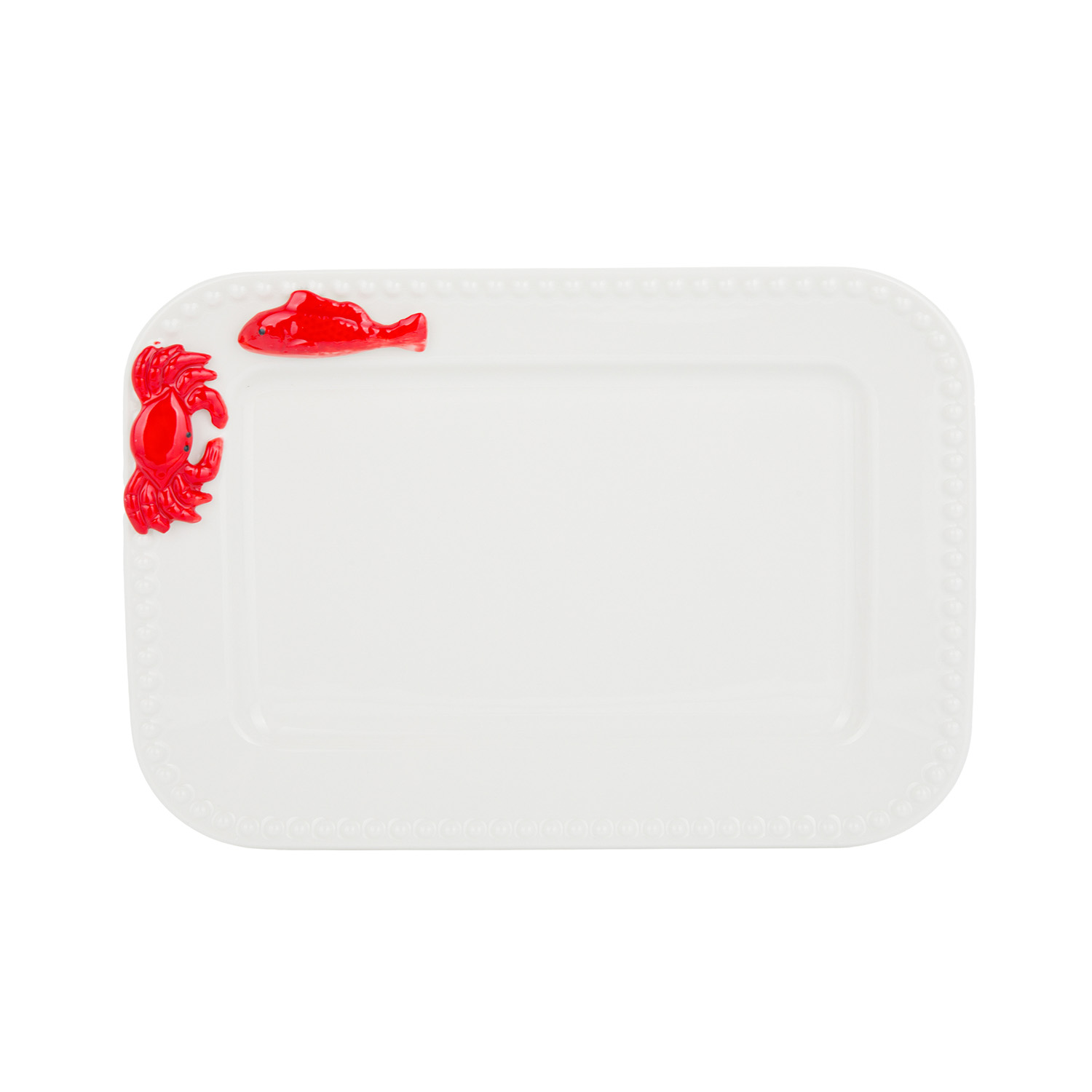 Piatto da portata 28x20 cm ceramica granchio Sea